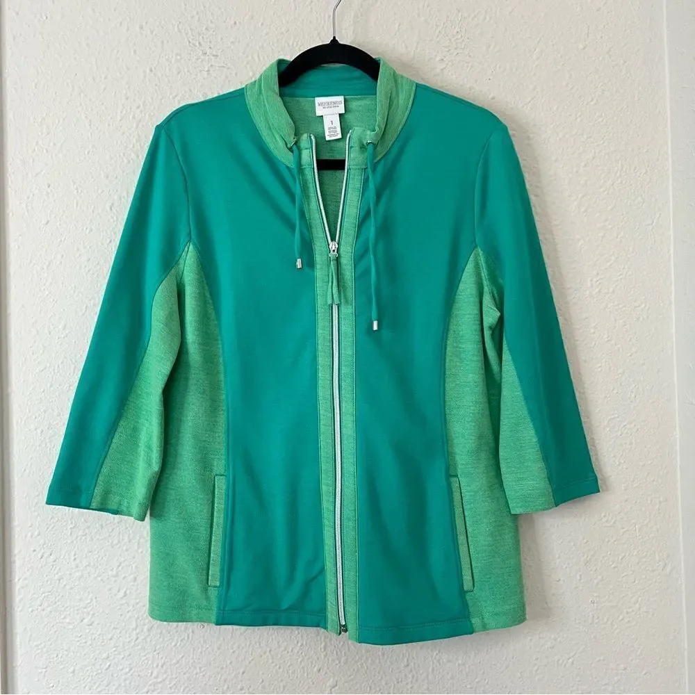 Chico's Weekends Color Twist Zip-Front Jacket - Picture 2 of 6